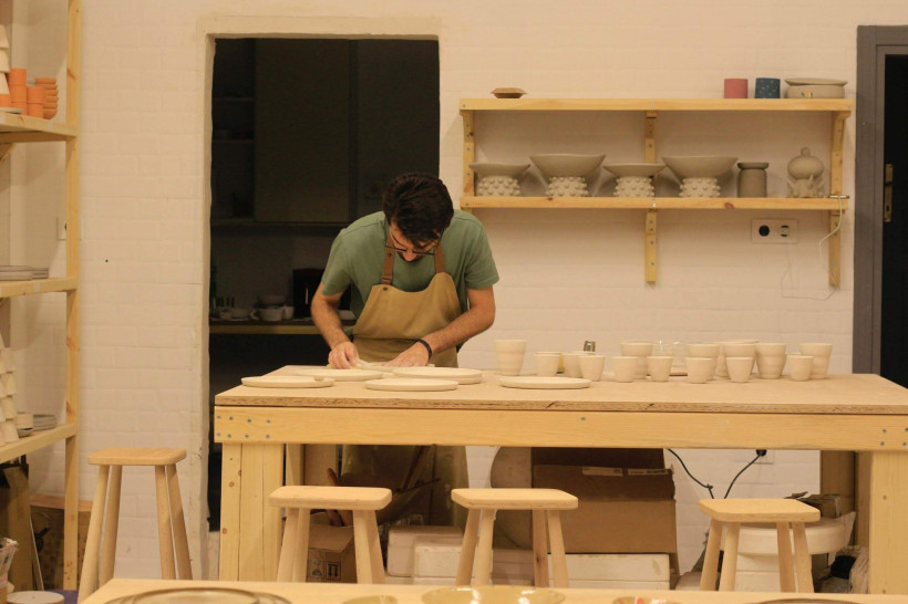 Potter Making Tableware from Clay